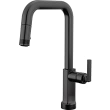 Kintsu 1.8 GPM Single Hole Pull Down Kitchen Faucet with On/Off Touch Activation and Square Spout - Less Handle
