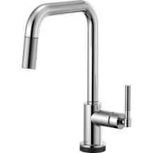 Litze Single Handle Square Arc SmartTouch Pull Down Kitchen Faucet with Knurled Handle and On/Off Touch Activation - Limited Lifetime Warranty (5 Year on Electronic Parts)