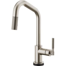 Litze Single Handle Angled Spout SmartTouch Pull Down Kitchen Faucet with Knurled Handle and On/Off Touch Activation - Limited Lifetime Warranty (5 Year on Electronic Parts)