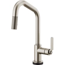 Litze Single Handle Angled Spout SmartTouch Pull Down Kitchen Faucet with Industrial Handle and On/Off Touch Activation - Limited Lifetime Warranty (5 Year on Electronic Parts)