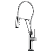 Solna 1.8 GPM Pre-Rinse Pull-Down Kitchen Faucet with Dual Jointed Articulating Arm, Magnetic Docking Spray Head, On/Off Touch Activation and Metal Finished Hose