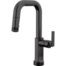 Kintsu 1.8 GPM Single Hole Pull Down Prep/Bar Faucet with On/Off Touch Activation and Square Spout - Less Handle