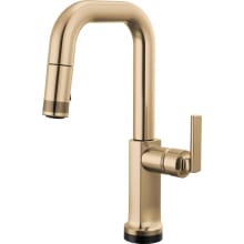 Kintsu 1.8 GPM Single Hole Pull Down Prep/Bar Faucet with On/Off Touch Activation and Square Spout - Less Handle