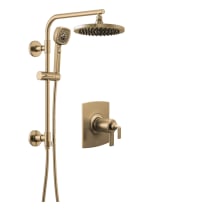 Allaria Thermostatic Shower Column Shower System with Raincan Shower Head and Hand Shower - Rough-in Valve Included