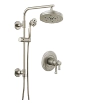 Atavis Thermostatic Shower Column Shower System with Multi Function Shower Head and Hand Shower - Rough-in Valve Included