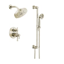 Atavis Thermostatic Shower System with Multi Function Shower Head and Hand Shower - Rough-in Valve Included