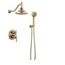 Invari Pressure Balanced Shower System with Shower Head and Hand Shower Less Handles - Rough-in Valve Included