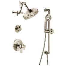 Litze Thermostatic Shower System with Shower Head and Hand Shower Less Handles - Rough-in Valve Included