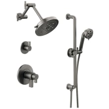 Litze Thermostatic Shower System with Shower Head and Hand Shower Less Handles - Rough-in Valve Included