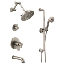 Litze Thermostatic Tub and Shower System with Shower Head and Hand Shower Less Handles - Rough-in Valve Included