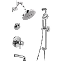 Litze Thermostatic Tub and Shower System with Shower Head and Hand Shower Less Handles - Rough-in Valve Included