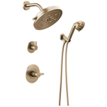 Litze Pressure Balanced Shower System with Shower Head and Hand Shower Less Handles - Rough-in Valve Included
