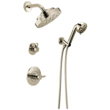 Litze Pressure Balanced Shower System with Shower Head and Hand Shower Less Handles - Rough-in Valve Included