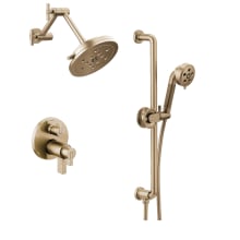 Litze Thermostatic Shower System with Shower Head and Hand Shower - Rough-in Valve Included