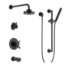 Odin Thermostatic Tub and Shower System with Shower Head and Hand Shower Less Handles - Rough-in Valve Included