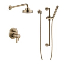 Odin Thermostatic Shower System with Shower Head and Hand Shower - Rough-in Valve Included