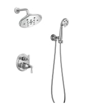Rook Pressure Balanced Shower System with Shower Head and Hand Shower - Rough-in Valve Included
