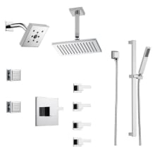 Sensori Custom Thermostatic Shower System with Wall and Ceiling Showerhead, Volume Controls, Body Sprays, and Hand Shower - Valves Included