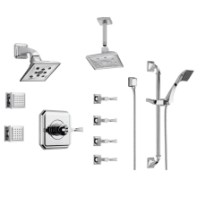 Sensori Custom Thermostatic Shower System with Wall and Ceiling Showerhead, Volume Controls, Body Sprays, and Hand Shower - Valves Included