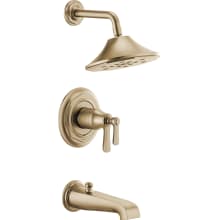 Rook Thermostatic Tub and Shower Trim Package with Multi-Function H2Okinetic Shower Head, Volume Control, and TempAssure Technology - Less Valve