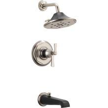 Rook Thermostatic Tub and Shower Trim Package with Multi-Function H2Okinetic Shower Head, Volume Control, and TempAssure Technology - Less Valve
