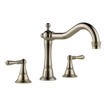 Deck Mounted Roman Tub Filler Double Handle with Metal Lever Handles from the Tresa Collection