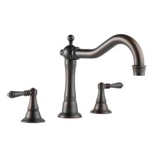 Deck Mounted Roman Tub Filler Double Handle with Metal Lever Handles from the Tresa Collection