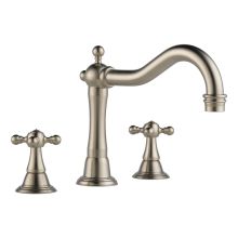 Deck Mounted Roman Tub Filler Double Handle with Metal Cross Handles from the Tresa Collection