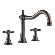 Deck Mounted Roman Tub Filler Double Handle with Metal Cross Handles from the Tresa Collection