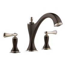 Deck Mounted Roman Tub Filler Less Handles from the Charlotte Collection