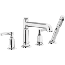 Invari Deck Mounted Roman Tub Filler with Built-In Diverter - Includes Hand Shower, Less Handles and Rough-In