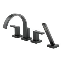 Siderna Deck Mounted Roman Tub Filler Trim with Built-In Diverter - Includes Personal Hand Shower, Less Handles