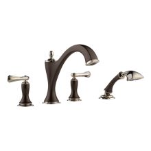 Deck Mounted Roman Tub Filler with Hand Shower Less Handles from the Charlotte Collection