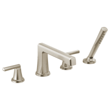 Levoir Deck Mounted Roman Tub Filler with H2Okinetic Technology and Handshower - Less Handles