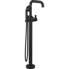 Litze Floor Mounted Tub Filler with Built-In Diverter and Hand Shower - Less Rough In