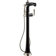 Rook Floor Mounted Tub Filler with and Personal Handshower and Built-In Diverter - Less Valve