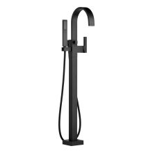 Floor Mounted Tub Filler with Hand Shower from the Siderna Collection (Less Valve)