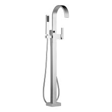 Floor Mounted Tub Filler with Hand Shower from the Siderna Collection (Less Valve)