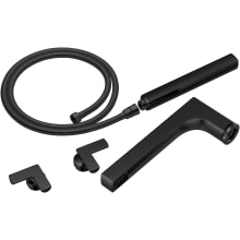 Kintsu Two Handle Tub Filler Trim Kit with Hand Shower and Cross Handles - Less Body Assembly and Union