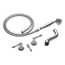 Tressa Two Handle Tub Filler Trim Kit with Hand Shower - Less Body Assembly and Union