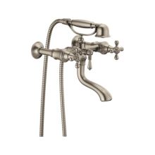 Tresa Two Handle Tub Filler Trim Kit with Hand Shower and Cross Handles - Less Body Assembly and Union