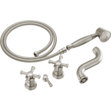 Atavis Two Handle Tub Filler Trim Kit with Hand Shower and Cross Handles - Less Body Assembly and Union