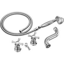 Atavis Two Handle Tub Filler Trim Kit with Hand Shower and Cross Handles - Less Body Assembly and Union