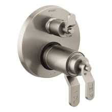 Litze Thermostatic Valve Trim with Integrated Volume Control and 3 Function Diverter for Two Shower Applications - Less Rough-In and Handles