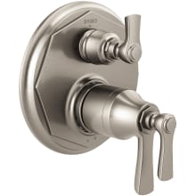 Rook Thermostatic Valve Trim with Integrated Volume Control and 3 Function Diverter for Two Shower Applications - Less Rough-In