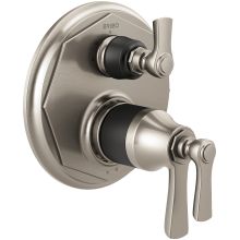 Rook Thermostatic Valve Trim with Integrated Volume Control and 3 Function Diverter for Two Shower Applications - Less Rough-In