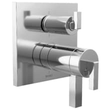 Frank Lloyd Wright Thermostatic Valve Trim with Integrated Volume Control and 6 Function Diverter for Three Shower Applications - Less Handles and Rough-In