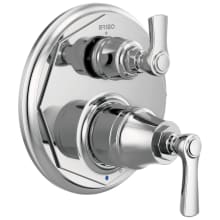 Rook Pressure Balanced Valve Trim with Integrated 3 Function Diverter for Two Shower Applications - Less Rough-In