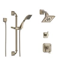 Thermostatic Shower System with Rain Shower Head, Hand Shower with Slide Bar, and 3 Function Diverter from the Virage Collection