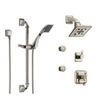 Thermostatic Shower System with Rain Shower Head, Hand Shower with Slide Bar, 6 Function Diverter, and 2 Body Sprays from the Virage Collection
